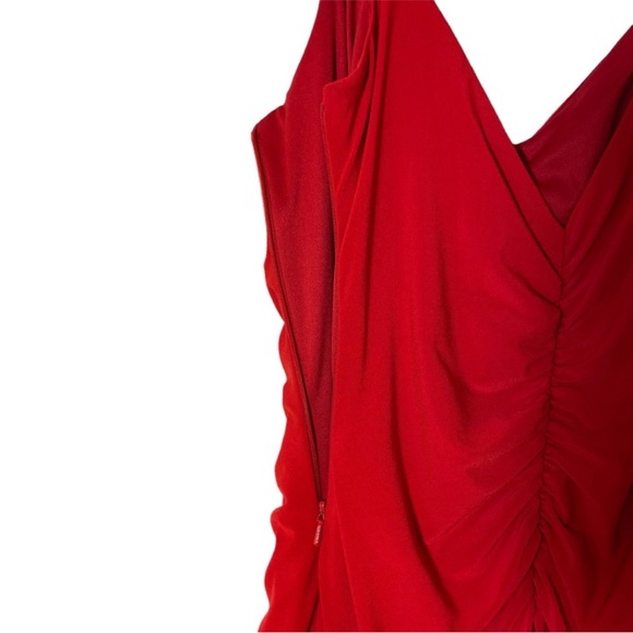 Red Cocktail Dress with Rhinestones and Ruffles  Scott McClintock Size 10 - Picture 6 of 7